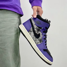 Air Jordan 1 AJ1 锡安黑紫色气垫缓震男款高帮篮球鞋 DC2133-500