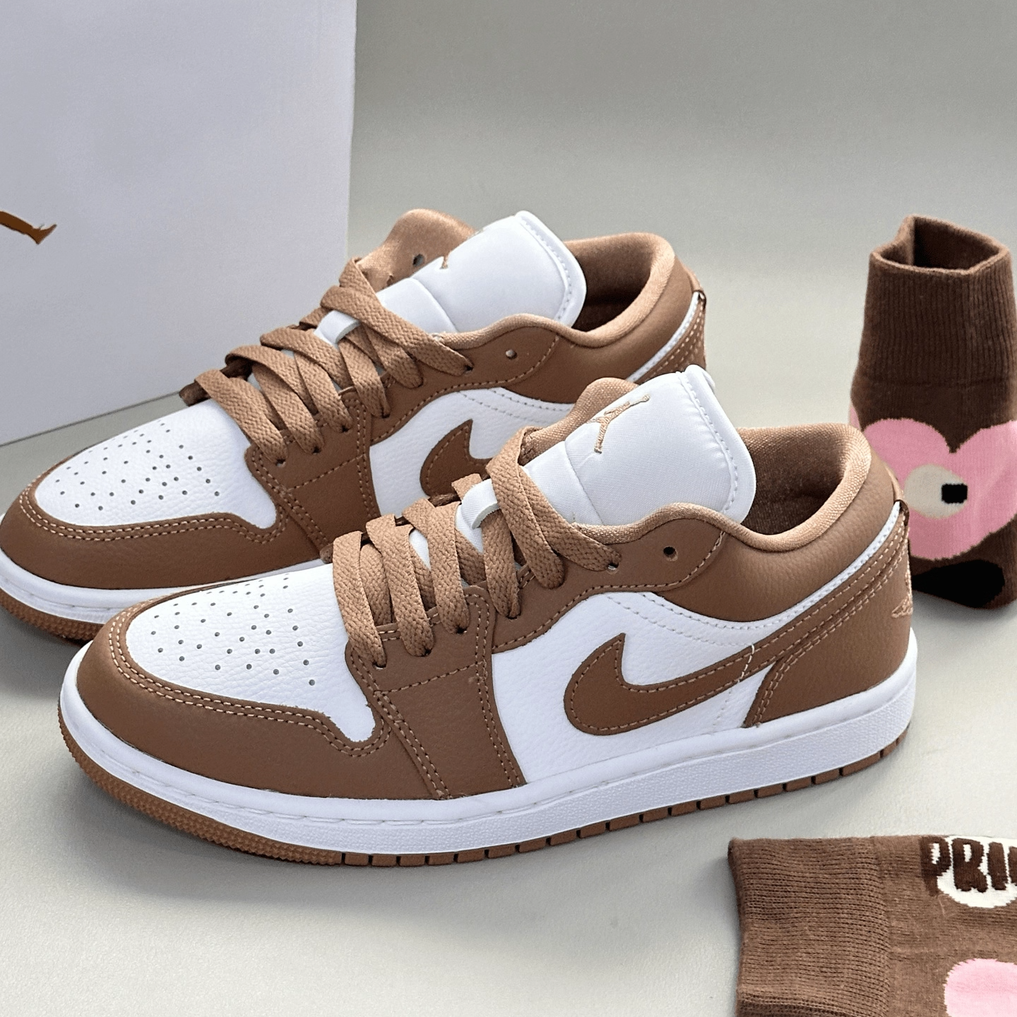 AIR JORDAN 1 LOW AJ1 女款白棕透气新款复古潮流板鞋 DC0774-202