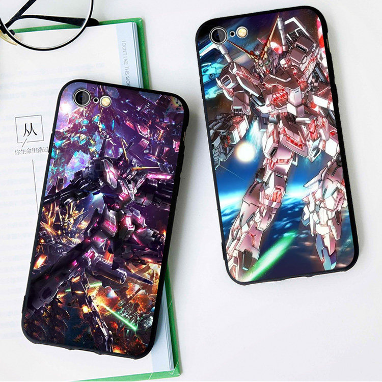 高达独角兽6s适用XSMAX手机壳78plus磨砂iphoneX软壳挂绳XR保护套
