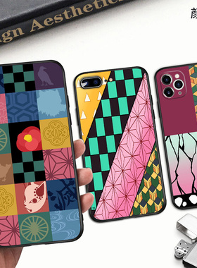 蝴蝶忍X义勇手机壳SE适用苹果12磨砂11PROMAX鬼灭之刃678PLUS华为