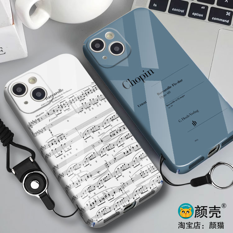 Chopin肖邦乐曲钢琴谱手机壳适用iphone15promax菲林14Plus全包边12苹果16小米13华为mate60玻璃PURA70光面硬