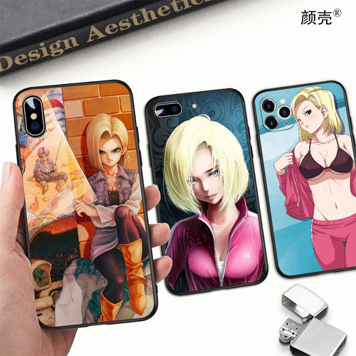 七龙珠18号手机壳SE适用XR防摔XS苹果12磨砂11PROMAX硅胶6S78PLUS