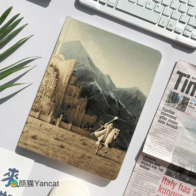 指环王魔戒三部曲平板皮套11适用ipad10保护壳pro13全包mini6软air56蚕丝纹10.9寸华为matepad笔槽11.5s小米