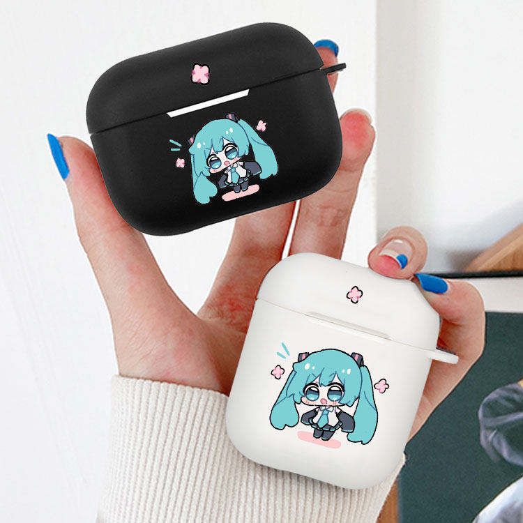 初音未来Q版耳机套适用Airpods保护壳苹果2无线蓝牙盒3代pro软硅胶4磨砂保护壳全包第一二三代typec