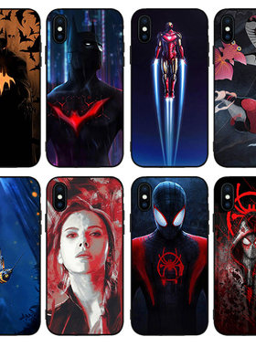 蜘蛛侠蝙蝠侠手机壳适用iPhone8防摔XSMAX苹果6钢铁侠11硅胶7PLUS