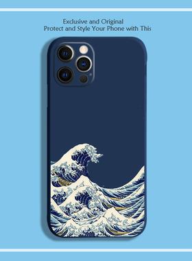 神奈川冲浪里12色液态硅胶15手机壳11适用14MAX苹果VIVOPPO日和17华为MATE60PRO红米16一加ACE2软套NOVA5678