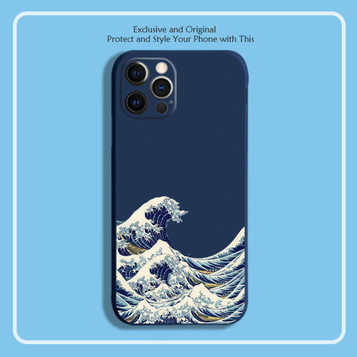 苹果神奈川冲浪里12色硅胶手机壳
