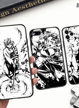 鬼灭之刃水墨炼狱手机壳SE适用XS苹果12磨砂11PROMAX硅胶6S78PLUS