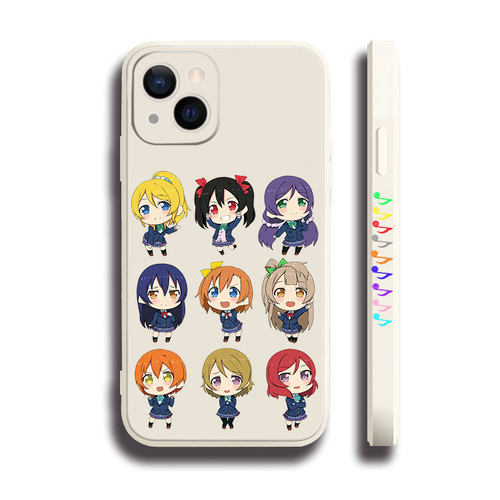 LOVE LIVE可爱Q版黑白侧边11手机壳16适用iphone13PRO苹果15maxr红米K70一加ace3小米14液态IQOO12硅胶VIVO软