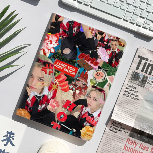 Stray Kids 李龙馥 男团平板皮套适用ipad10保护壳pro13全包mini6软air56蚕丝纹10.9寸华为10.2笔槽11.5s