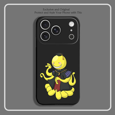 暗杀教室 杀老师 动漫周边8色液态硅胶12手机壳11适用14苹果15 16 17PROMAX红米K90全包软VIVO小米13挂绳