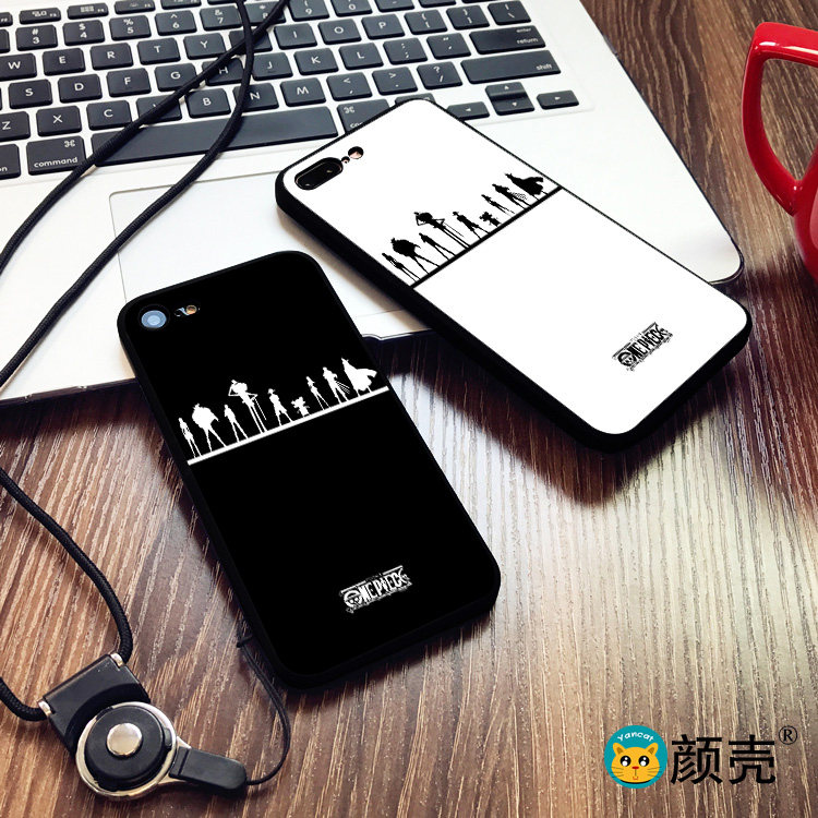 海贼王路飞乔巴13适用11手机壳8plus磨砂iphone12软壳7P挂绳X动漫