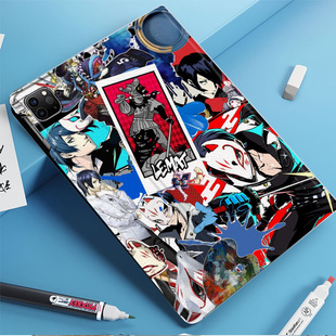 喜多川祐介P5女神异闻录平板皮套适用ipad10保护壳pro13全包mini6软air56蚕丝纹10.9寸华为10.2笔槽11.5s小