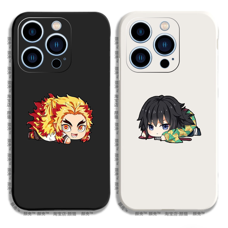 鬼灭之刃 炼狱 义勇12液态硅胶8手机壳11适用XSE苹果13华为14玻璃