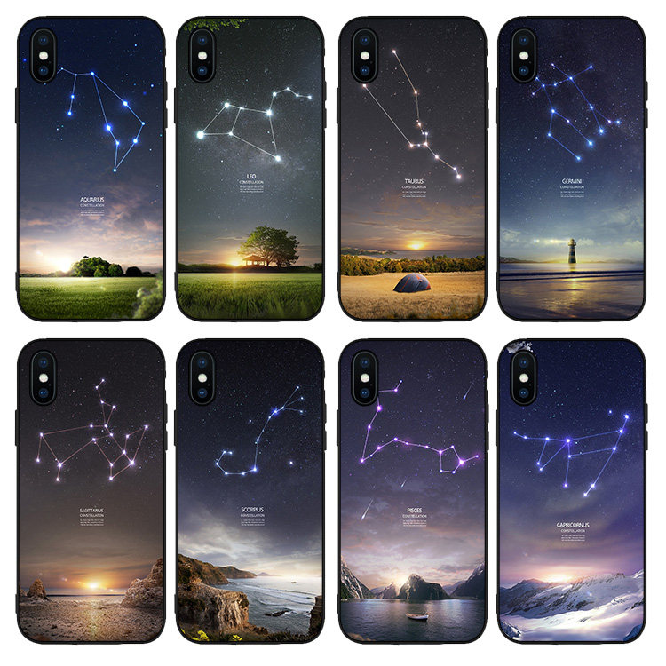 星座情侣手机壳适用iPhone8双鱼座XSMAX苹果6SE摩羯座11狮子7PLUS