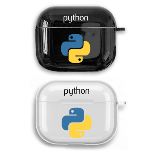 python编程序员耳机套适用Airpods保护壳苹果2无线蓝牙盒3代pro软硅胶4亮黑透明全包分体式第一