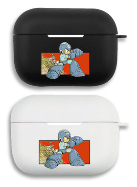 洛克人卡通Q版耳机套适用Airpods保护壳苹果2无线蓝牙盒3代pro软硅胶1磨砂硬全包分体式第一二三代typec