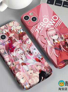 ZERO TWO动漫女02手机壳适用iphone15promax菲林14Plus全包边12苹果XR小米13华为mate60玻璃P40硅胶VIVOX90硬
