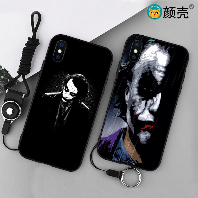 蝙蝠侠小丑希斯莱杰手机壳适用iPhone8 XSMAX苹果6s挂绳11软7PLUS