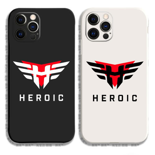 Heroic战队cs黑白侧边12液态硅胶678手机壳11适用XS MAX苹果XR保护套iPhone14玻璃小米13PRO华为P50软VIVOPPO
