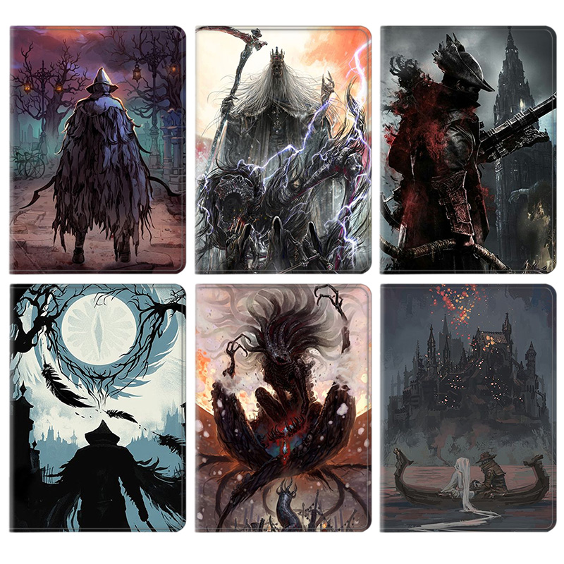 血源诅咒游戏周边平板皮套10.9适用ipad789保护壳pro10.5全包mini6软air2345蚕丝纹9.7寸华为12.9寸matepad11