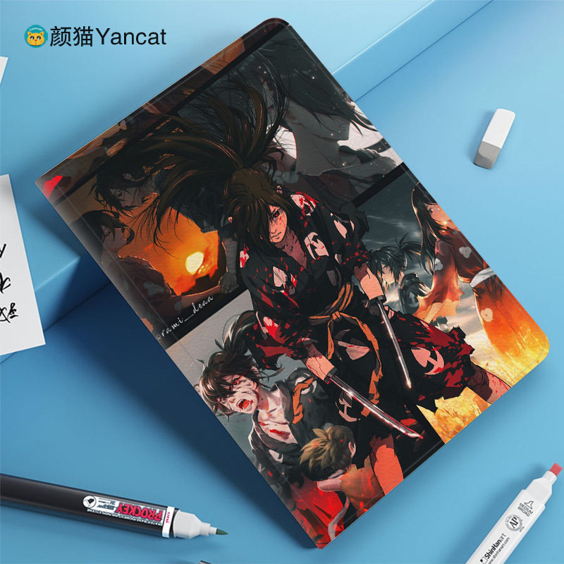 多罗罗百鬼丸动漫平板皮套11适用ipad10保护壳pro13全包mini6软air56蚕丝纹10.9寸华为matepad笔槽11.5s小米6