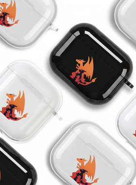 喷火龙恐龙宠物耳机套适用Airpods保护壳苹果2无线蓝牙盒3代pro软硅胶4透明软全包分体式第一二三四代