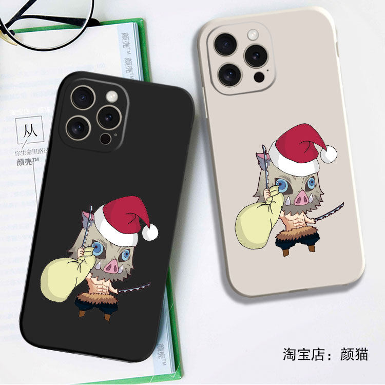 鬼灭之刃伊之助圣诞节磁吸手机壳适用iPhone15硅胶13苹果16液态12保护套17PROMAX挂绳VIVO华为MATE80PRO红米图片