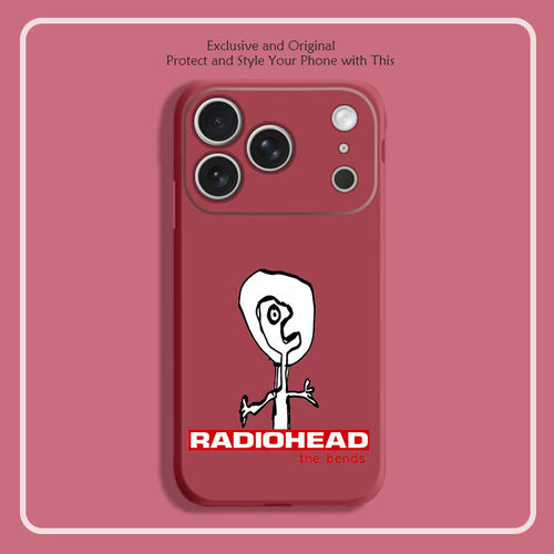 radiohead电台司令乐队专辑周边8色液态硅胶12手机壳11适用14苹果15 16 17PROMAX红米K90全包软VIVO小米13