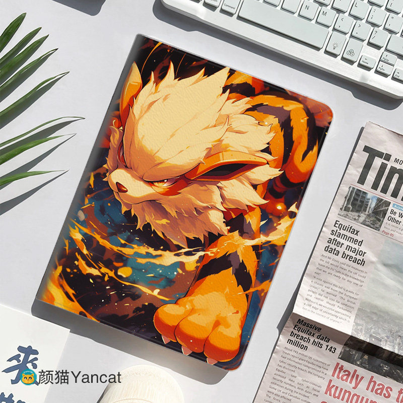 宠物小精灵风速狗卡蒂狗平板皮套11适用ipad10保护壳pro13全包mini6软air56蚕丝纹10.9寸华为matepad笔槽11.5