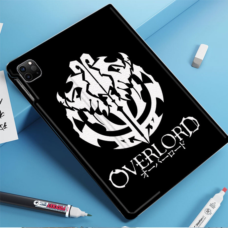 OVERLORD安兹乌尔恭平板皮套适用ipad10保护壳pro13全包mini6软air56蚕丝纹10.9寸华为10.2笔槽11.5s小米三