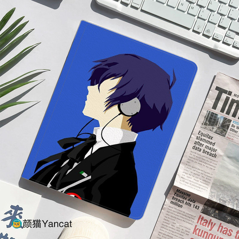 P3女神异闻录 抽象 平板皮套11适用ipad789保护壳pro10.5全包mini6软air2345蚕丝纹9.7寸华为matepad10.8小米