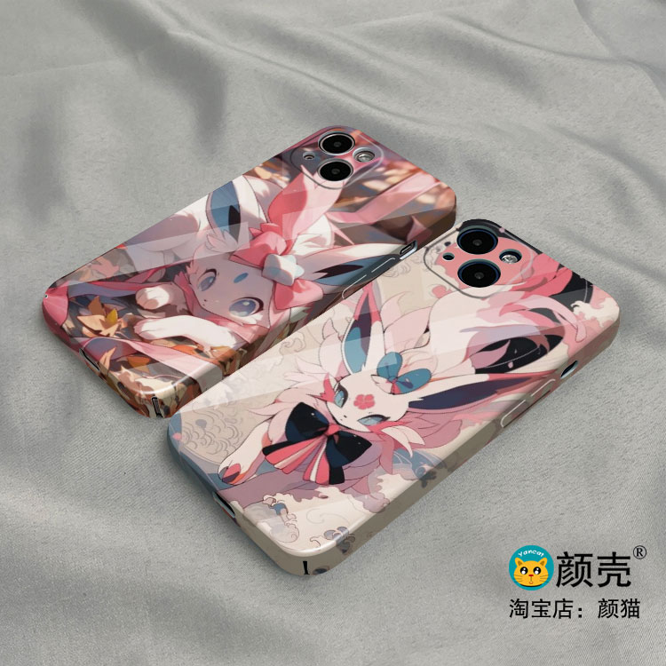 宠物小精灵 仙子伊布 手机壳适用iphone15promax菲林14Plus全包边12苹果XR小米13华为mate60三星P50硬ins风9x