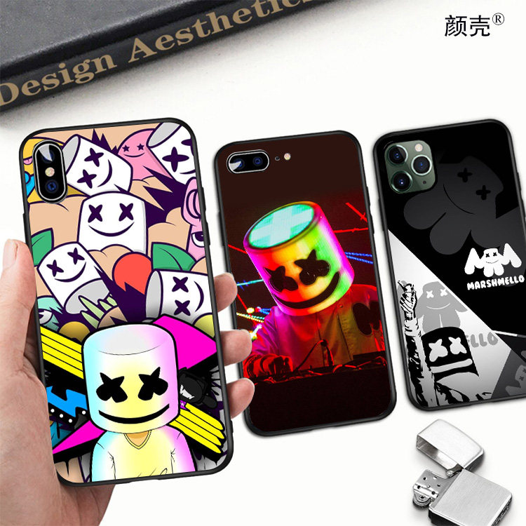 Marshmello手机壳适用XSMAX苹果11防摔iphone6s软7/8plus棉花糖XR