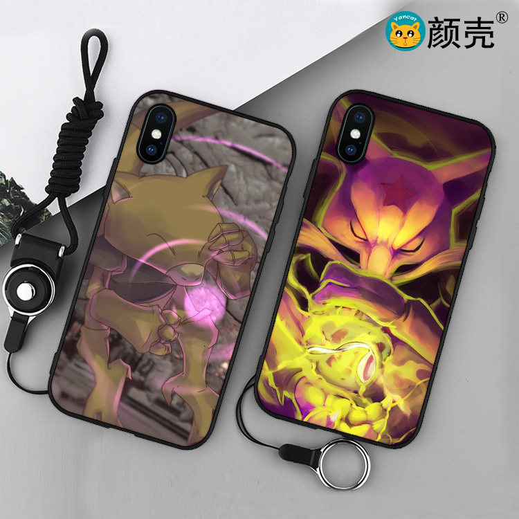 凯西胡地神奇宝贝手机壳适用iPhone11磨砂XSMAX苹果7/8PLUS硅胶15红米K70一加12小米13挂绳IQOO12华为VIVOX10