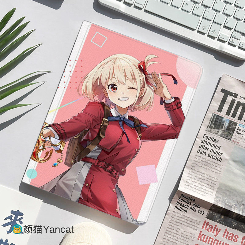 莉可丽丝Lycoris Recoil周边千束泷奈平板皮套11适用ipad89保护壳pro10.5全包mini6软air蚕丝纹9.7寸华为笔槽