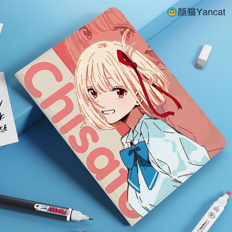 Lycoris Recoil平板锦木千束皮套11适用ipad789保护壳pro10.5全包mini6软air23蚕丝纹9.7寸华为12.9寸matepad