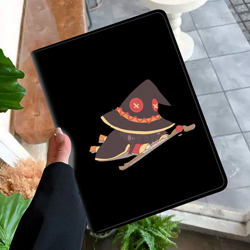 为美好的世界献上祝福惠惠摔倒平板皮套适用ipad10保护壳pro13全包mini6软air56蚕丝纹10.9寸华为10.2笔槽
