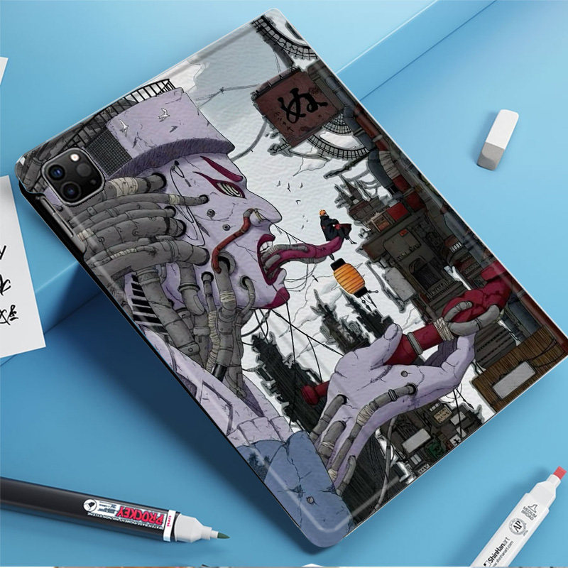 火影忍者佩恩小南平板皮套适用ipad10保护壳pro13全包mini6软air56蚕丝纹10.9寸华为10.2笔槽11.5s小米三星