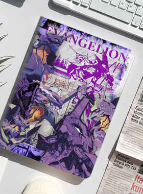 eva初号机暴走紫色平板皮套适用ipad10保护壳pro13全包mini6软air56蚕丝纹10.9寸华为10.2笔槽11.5s小米