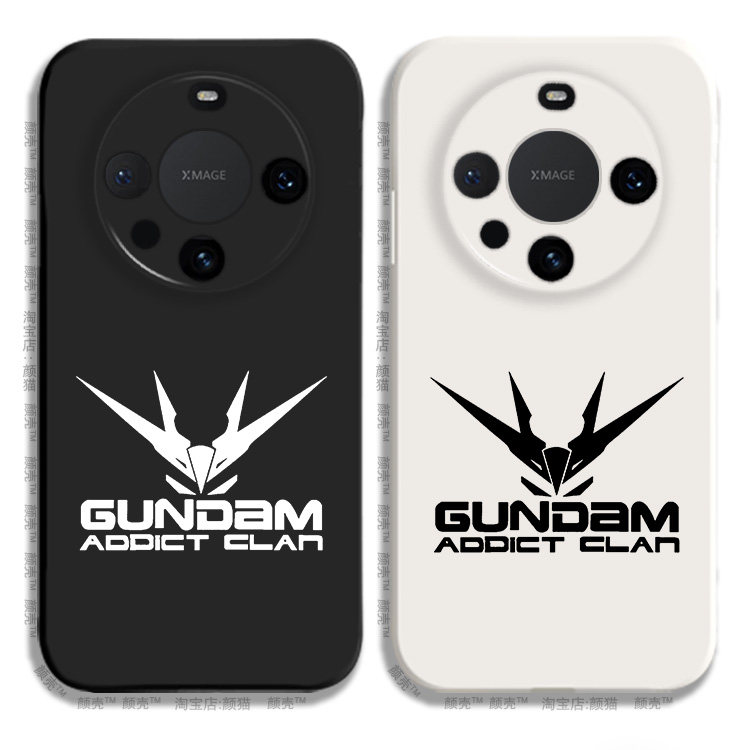 高达独角兽GUNDAM液态硅胶手机壳适用MATE60PRO华为NOVA11保护套P30黑白VIVOPPO小米14荣耀100苹果15PROMAX软