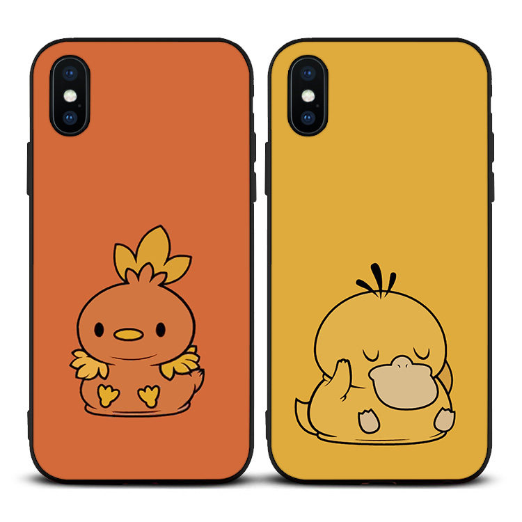 可达鸭火稚鸡6s适用XSMAX手机壳8plus磨砂iphone7软11E宠物小精灵