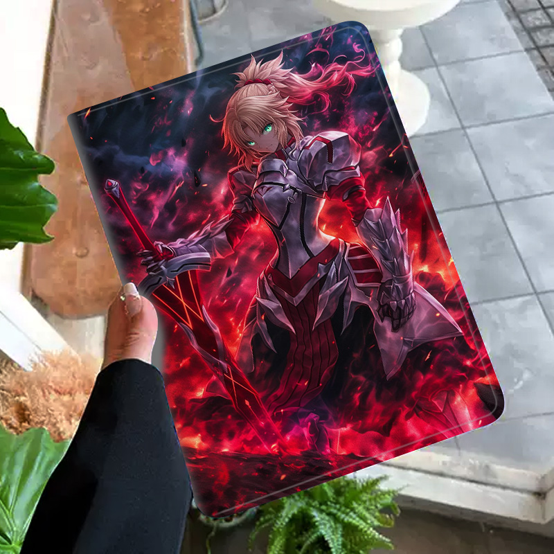 莫德雷德fate动漫周边平板皮套适用ipad10保护壳pro13全包mini6软air56蚕丝纹10.9寸华为10.2笔槽11.5s小米
