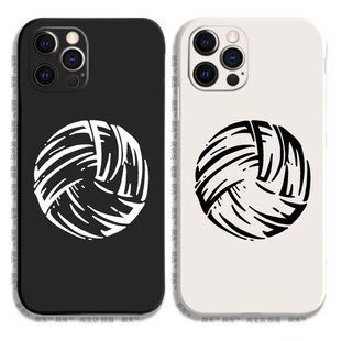volleyball排球黑白侧边12液态硅胶678手机壳11适用XSMAX苹果X保护套iPhone16 14玻璃小米13PRO华为软VIVOPPO