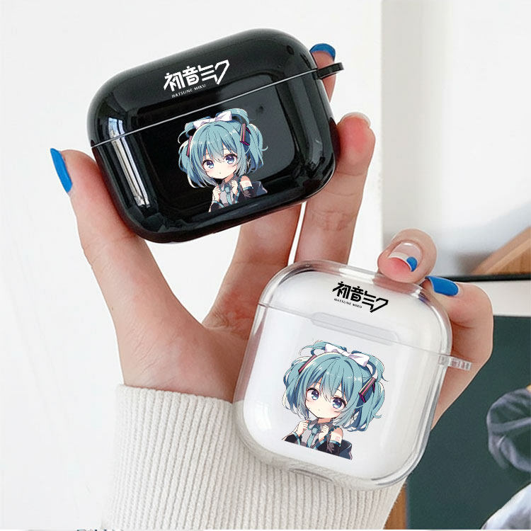 动漫 女孩 初音耳机套适用Airpods保护壳苹果2无线蓝牙盒3代pro软硅胶4透明软全包分体式第一二三四代