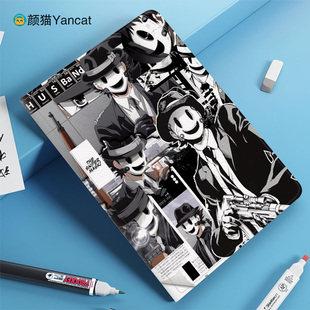 天空侵犯面具人狙击手平板皮套11适用ipad10保护壳pro 13全包mini6软air56蚕丝纹10.9寸华为matepad笔槽11.5s