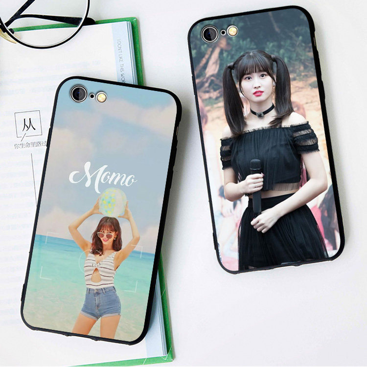 twice momo 6s适用x手机壳8plus磨砂iphone11软壳7挂绳黑色全包边