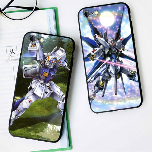高达机动战士手机壳适用6s苹果x 8plus磨砂iphone7防摔11挂绳RX78