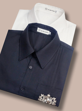 猫之物语原创JK制服衬衫长短袖日系风琴褶黑白色大码女衬衣不透新