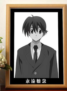 日在校园SchoolDays伊藤诚哥黑白照片相框摆台漫展摆件二次元装饰